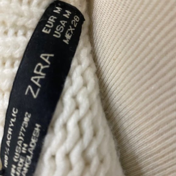 Zara Sweater White Belt Long M - Picture 15 of 15